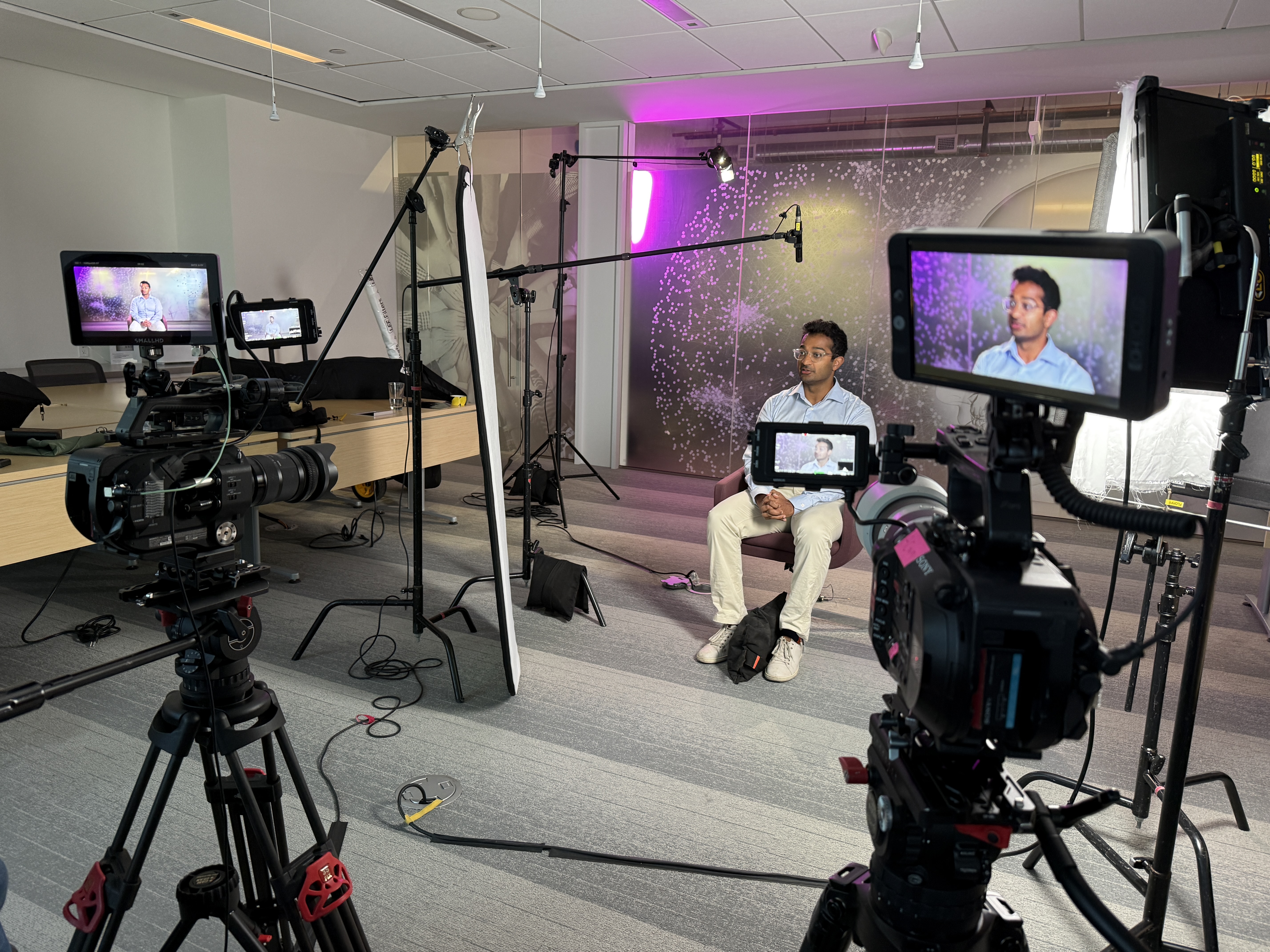 Professional corporate interview setup